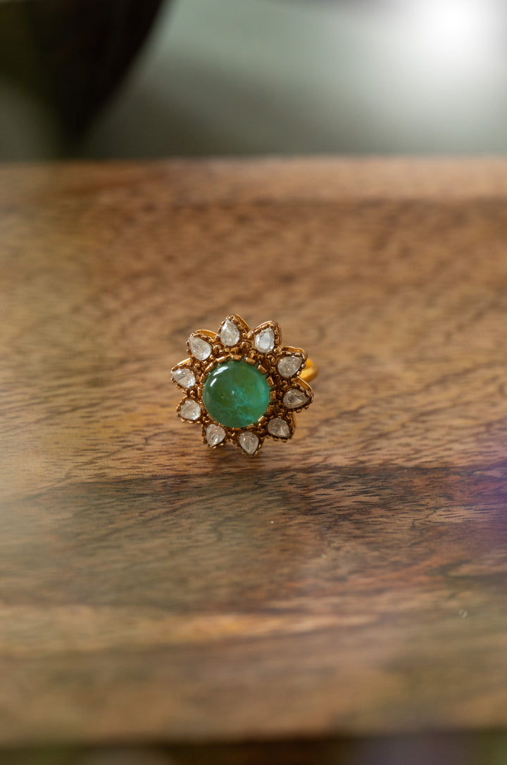 Ziva Mint Polki Ring