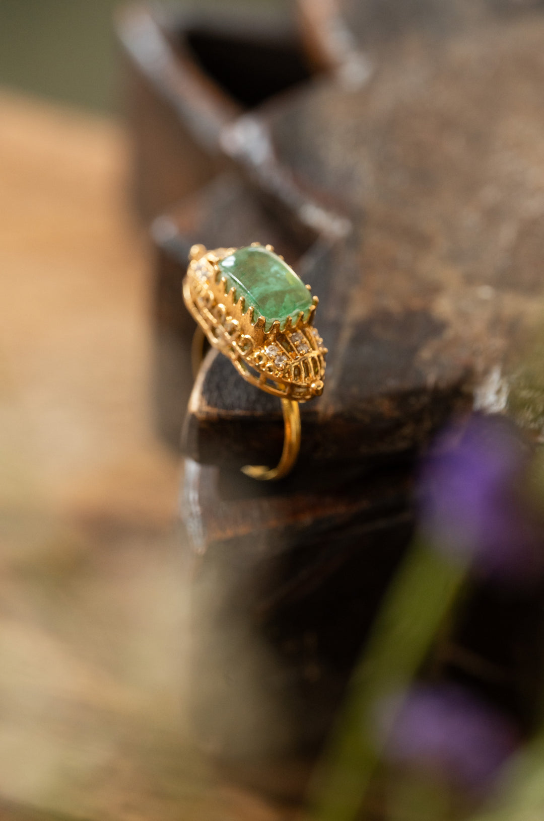 Shipra Mint Polki Ring