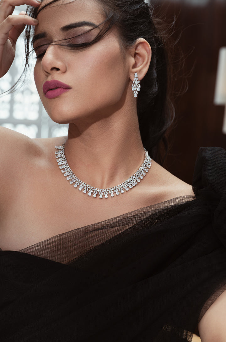 Noelle Faux Diamond Necklace Set