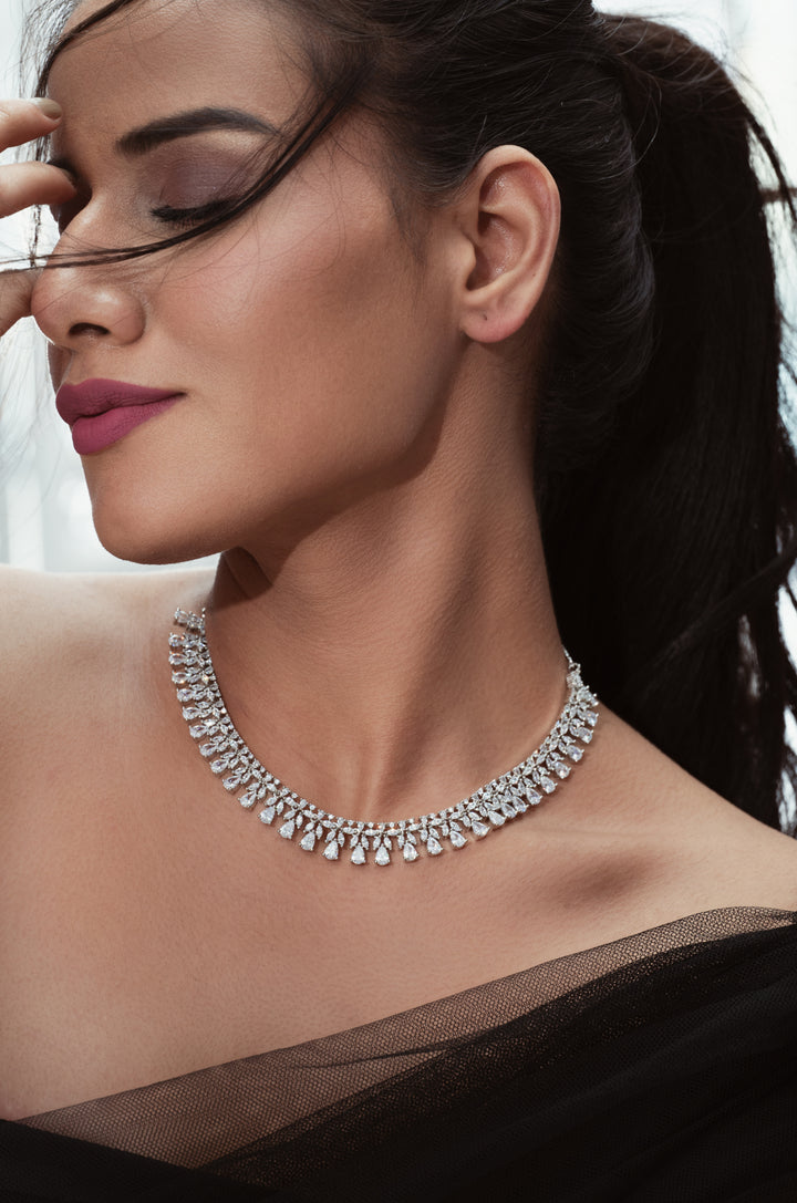 Noelle Faux Diamond Necklace Set