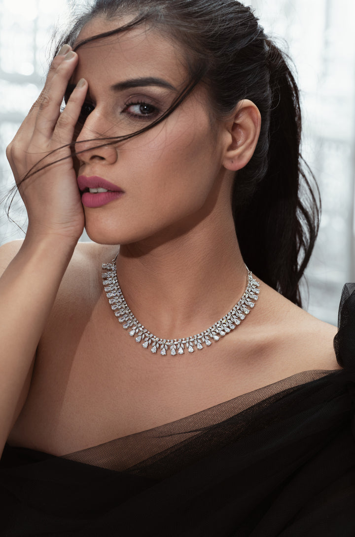 Noelle Faux Diamond Necklace Set