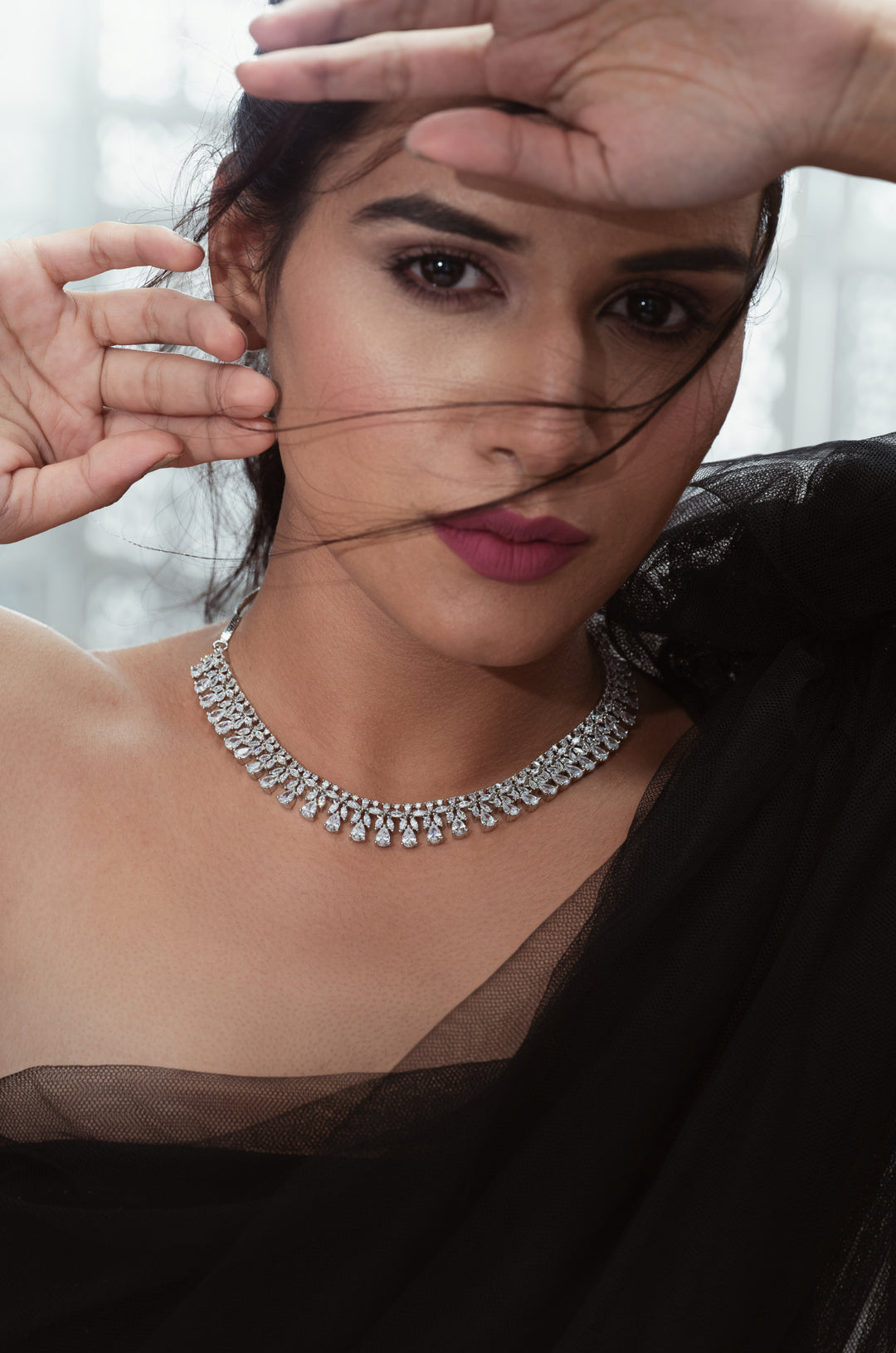 Noelle Faux Diamond Necklace Set