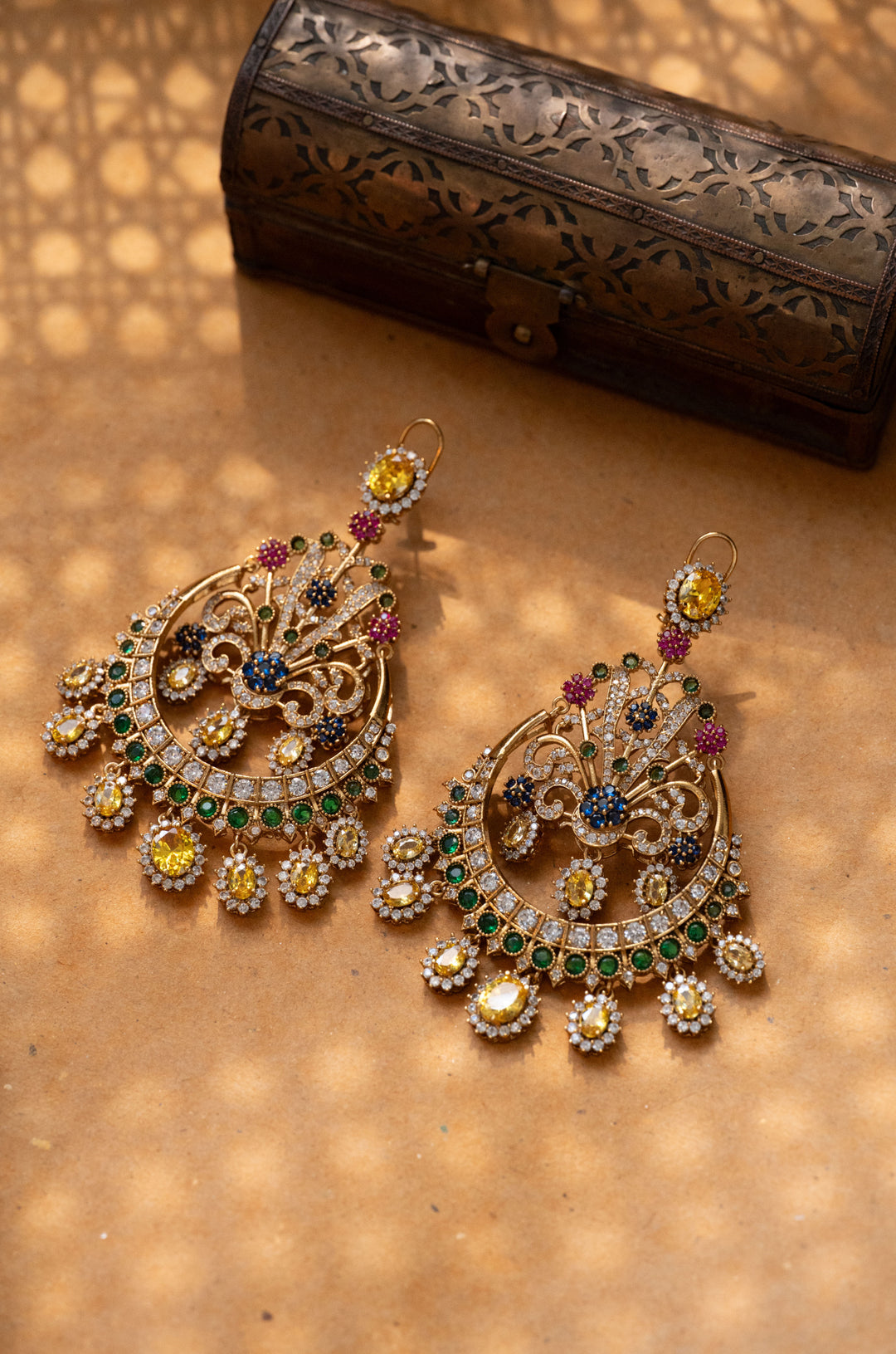 Malini Multicolored Polki Earrings