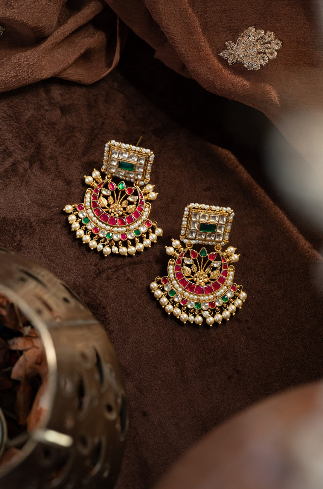 Varnika Multicolored Kundan Earrings