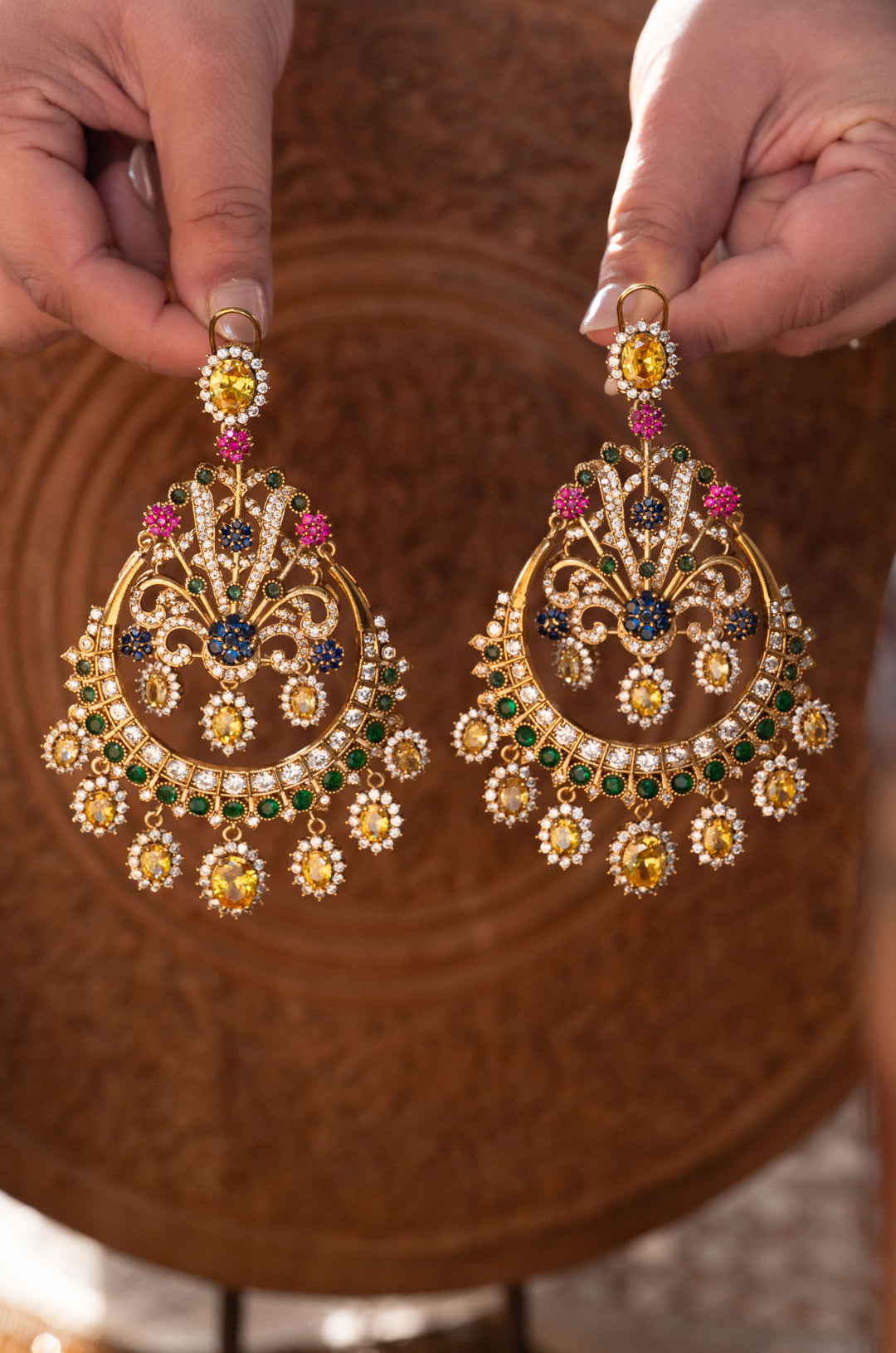 Malini Multicolored Polki Earrings
