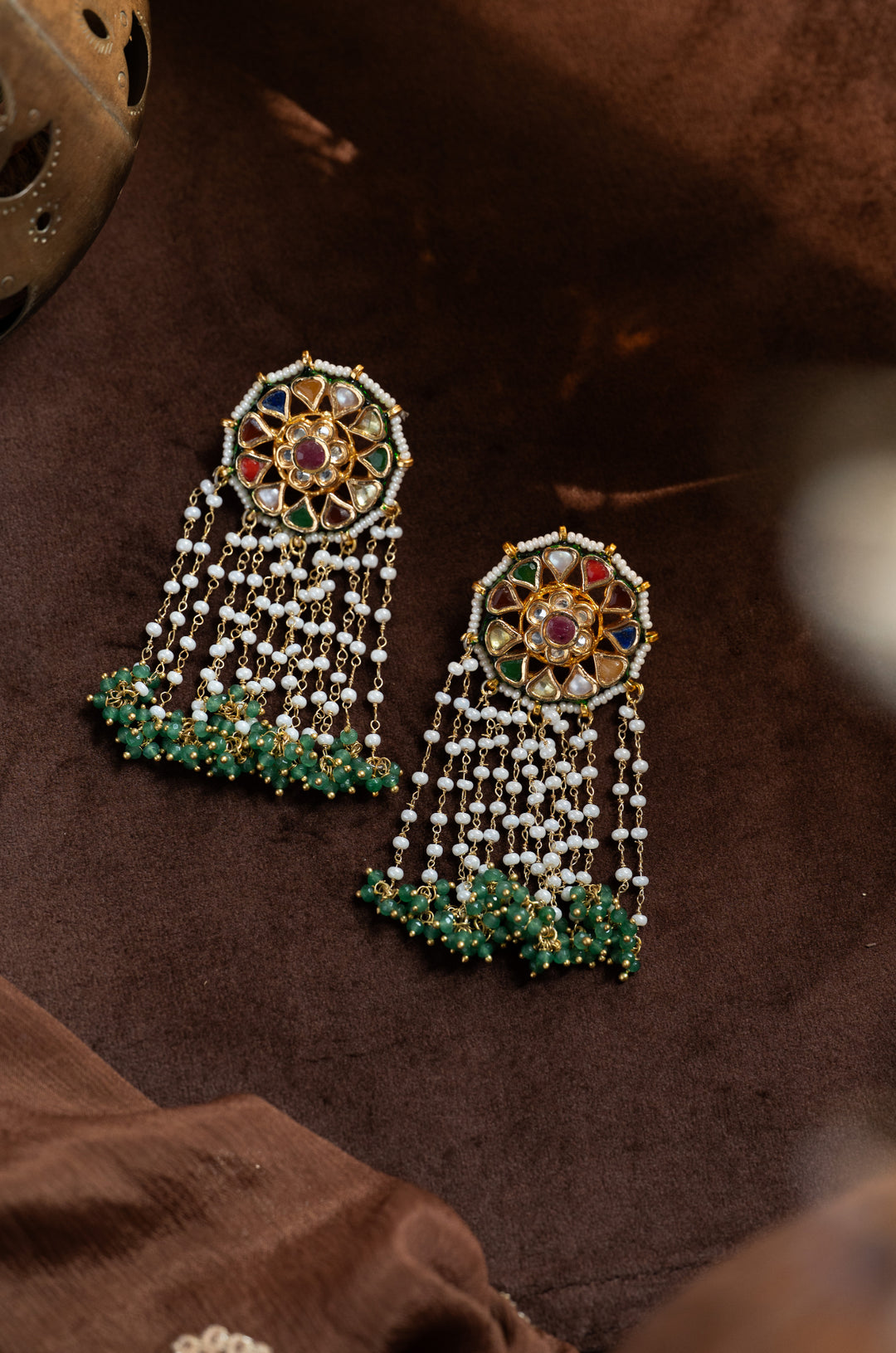Maitri Multicolored Kundan Earrings