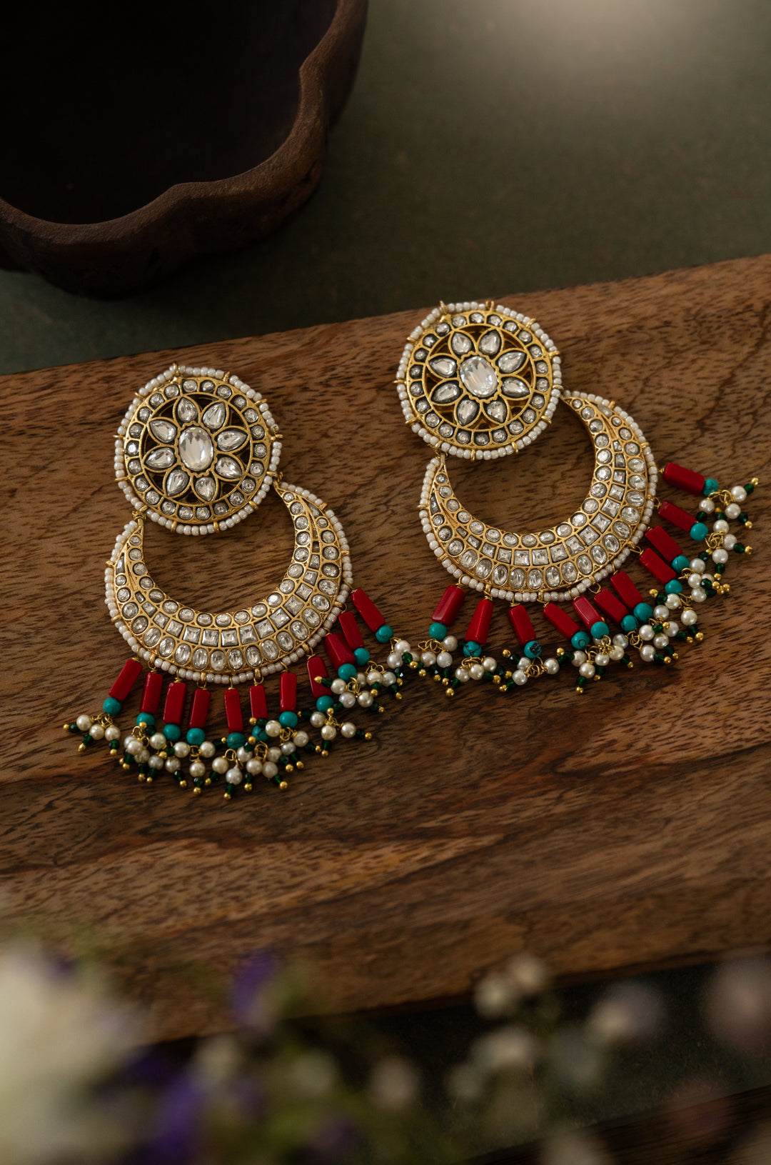 Neeru Kundan Chandbali Earrings