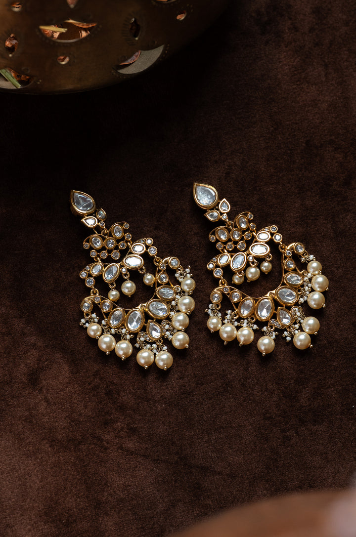 Aarzel Polki Chandbali Earrings