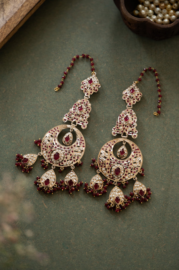 Khushi Red Jadau Earrings