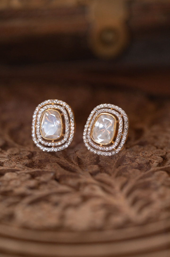 Vaghmi Silver Polki Studs