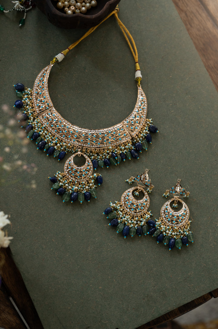 Katha Multicolored Jadau Necklace Set