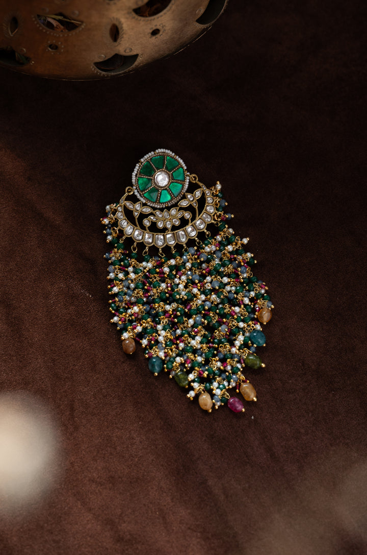Saba Green Kundan Braid Pin