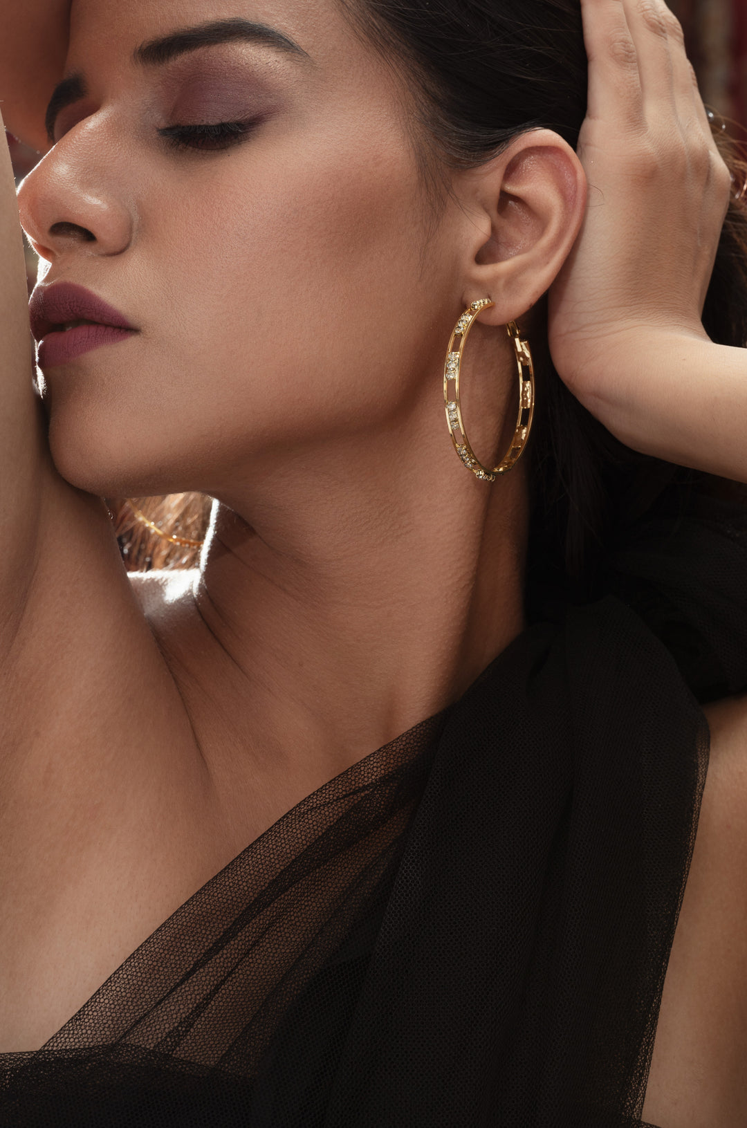 Cecilia Faux Diamond Hoops