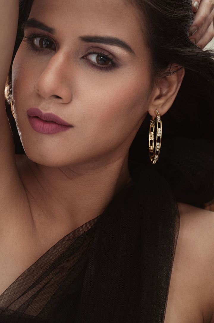 Cecilia Faux Diamond Hoops