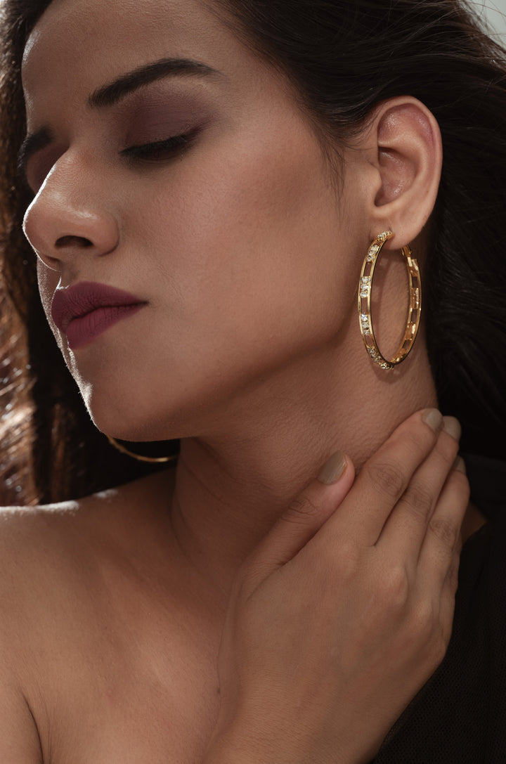 Cecilia Faux Diamond Hoops