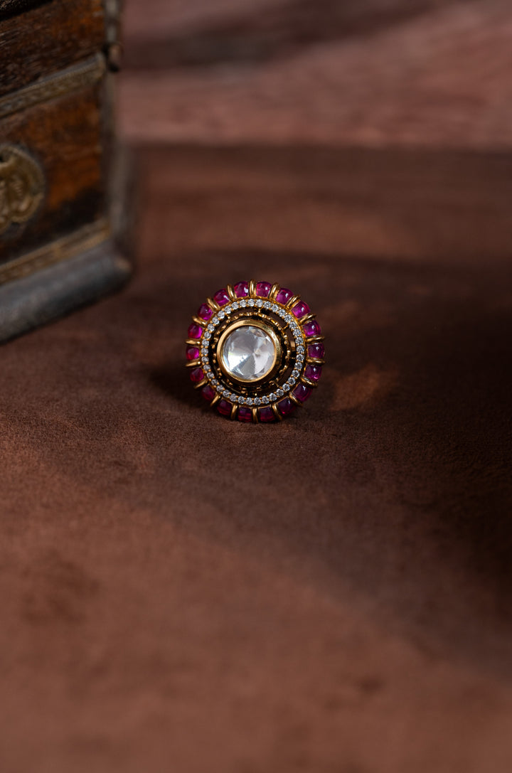 Gulnaar Pink Polki Ring