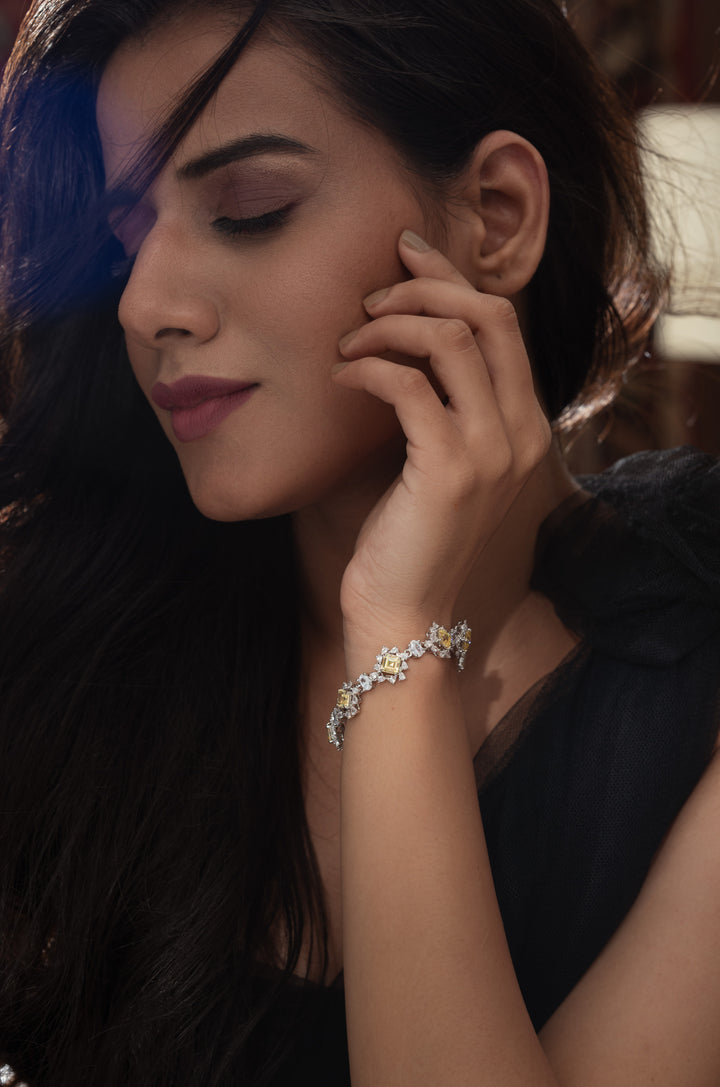 Isabella Yellow Faux Diamond Bracelet