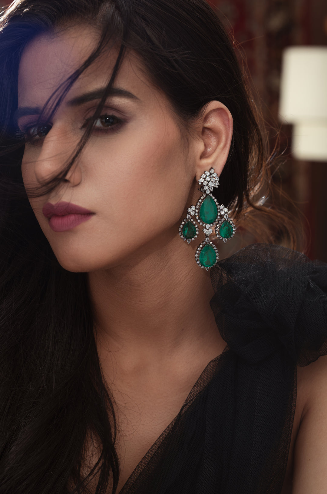 Nicole Green Faux Diamond Earrings