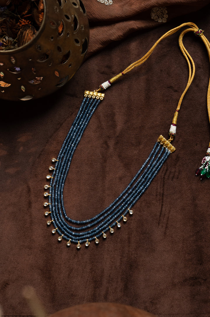 Nirvi Blue Kundan Necklace