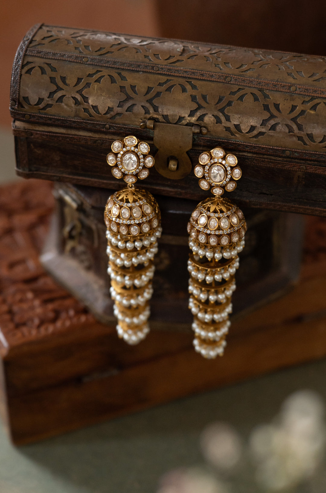 Serena Polki Chandelier Earrings