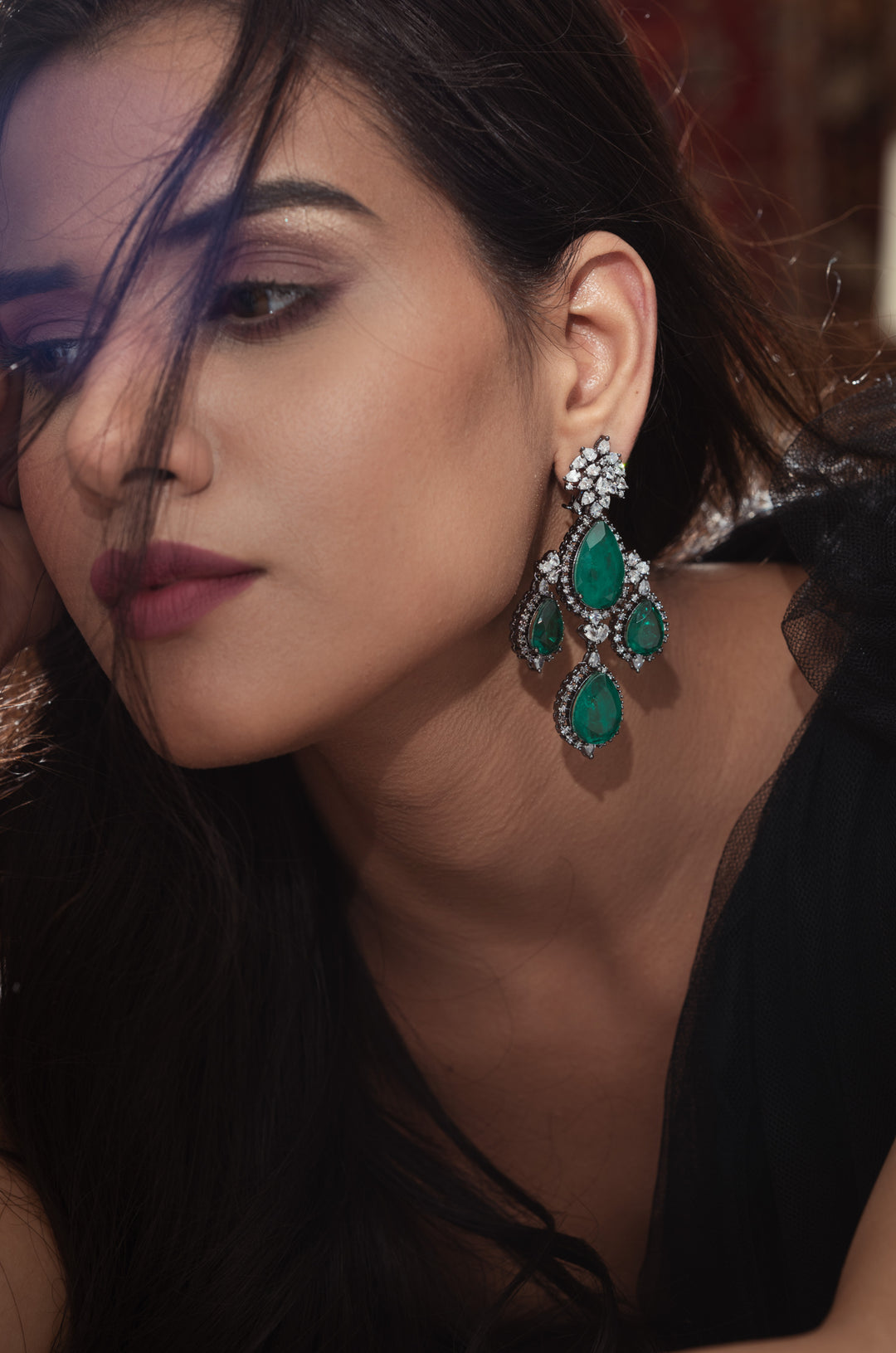 Nicole Green Faux Diamond Earrings