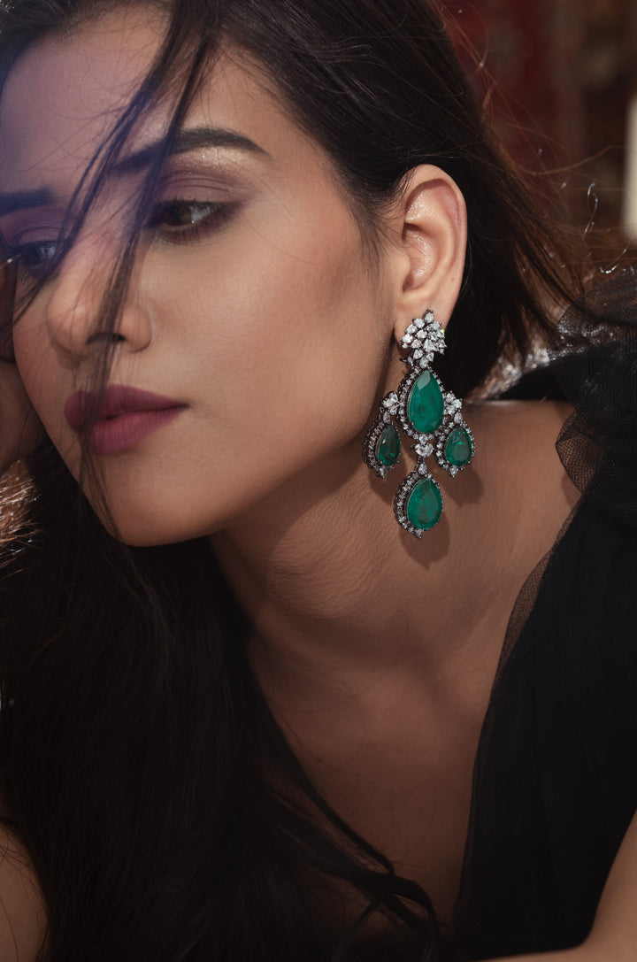 Nicole Green Faux Diamond Earrings