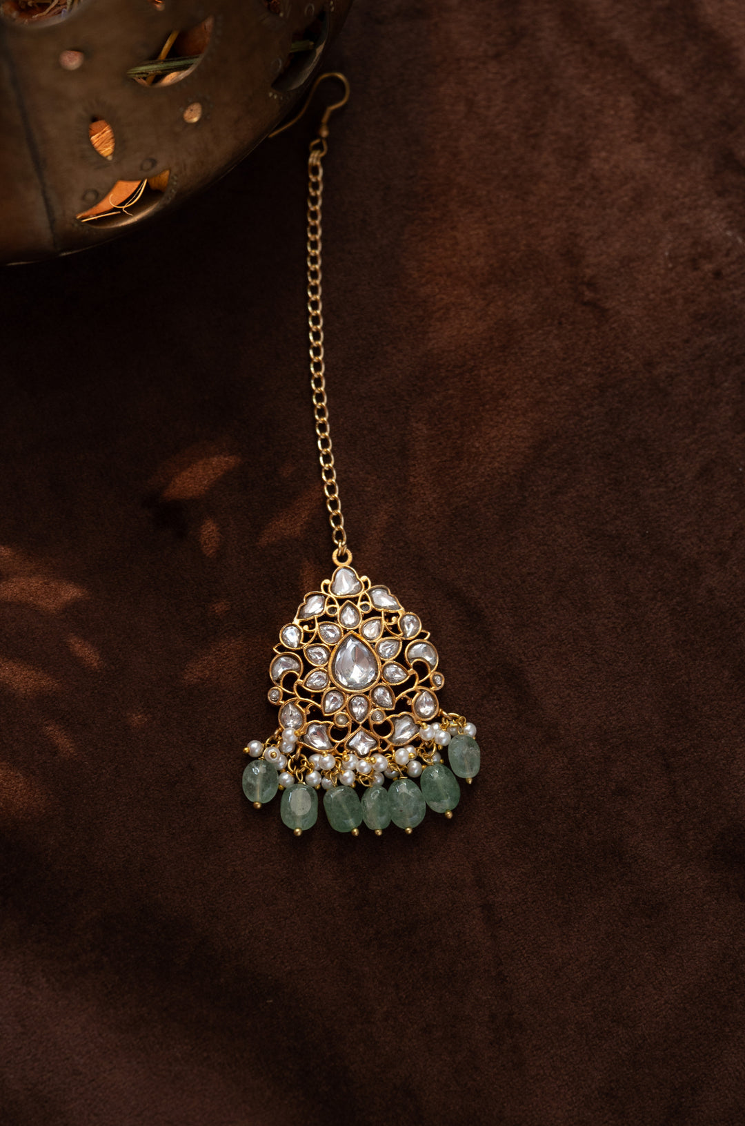 Harisha Mint Kundan Maangtikka