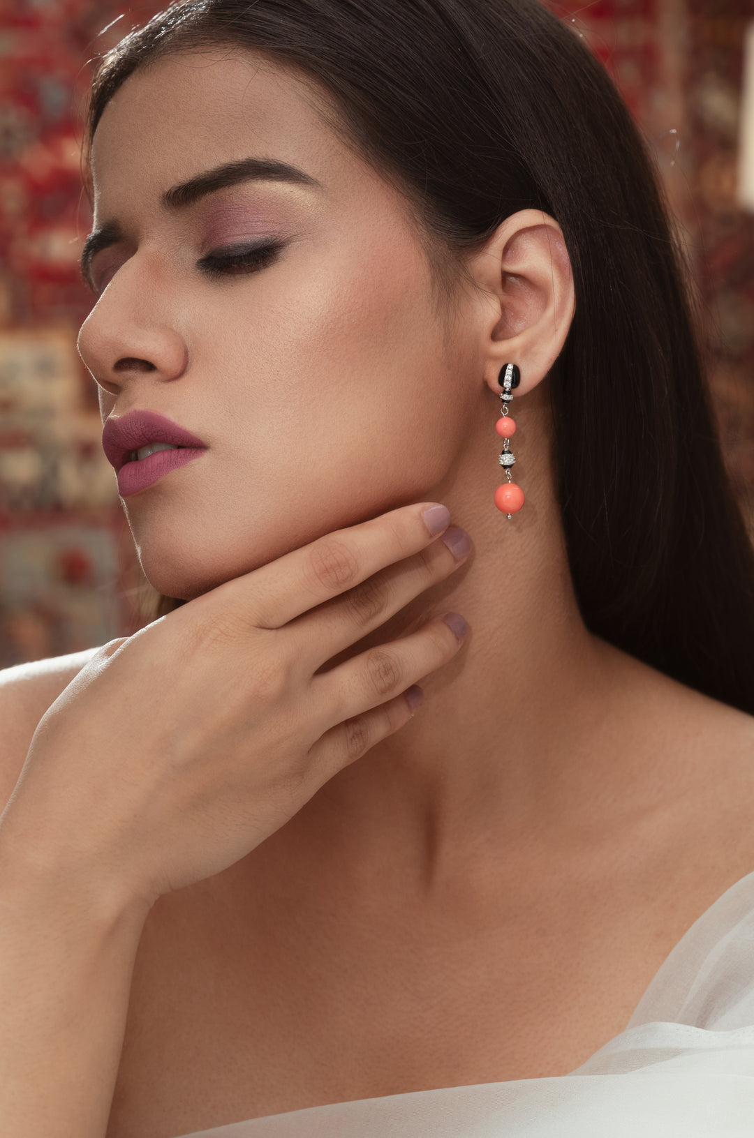 Aaliyah Coral Earrings