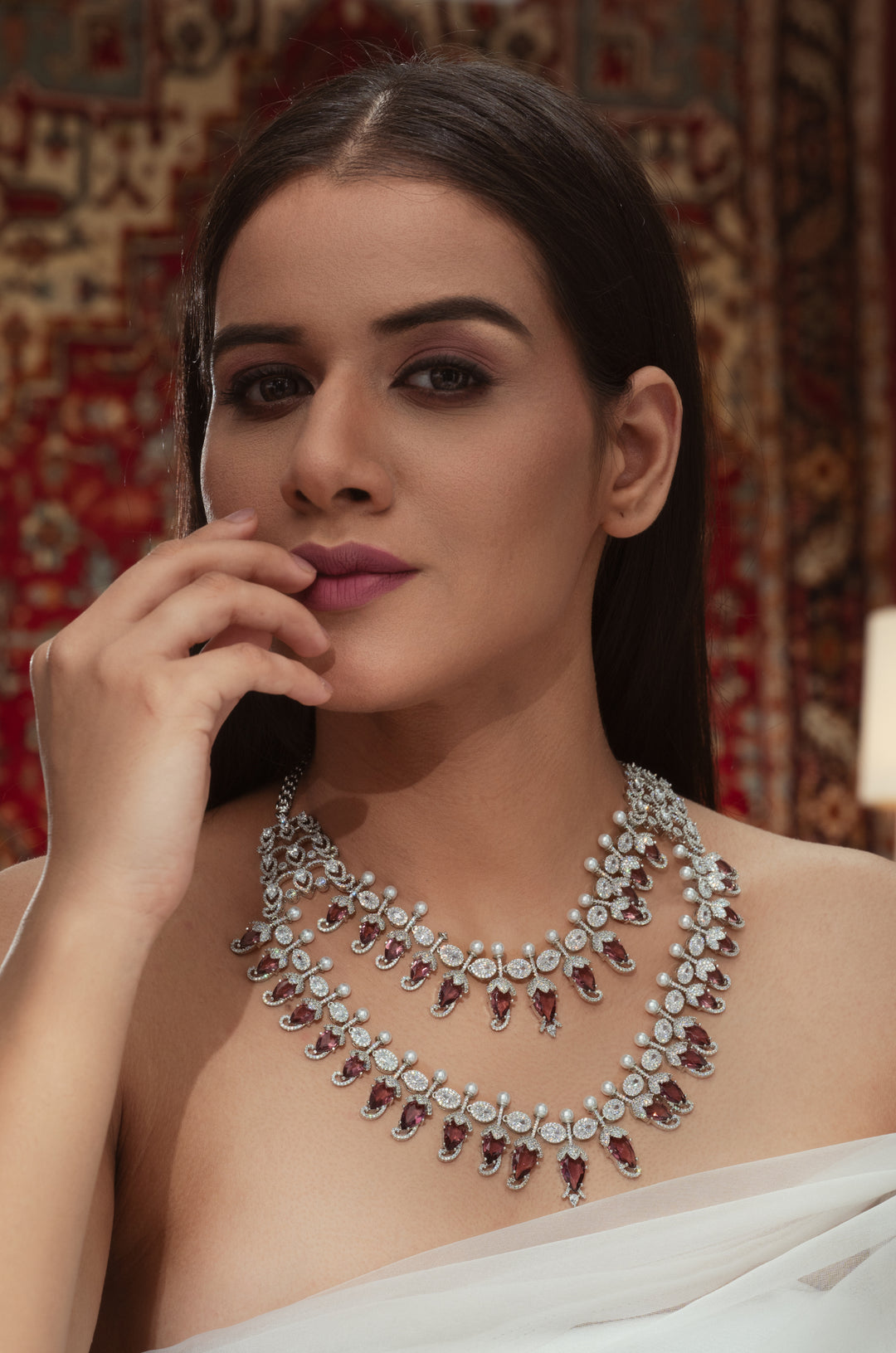 Poppy Red Necklace Set