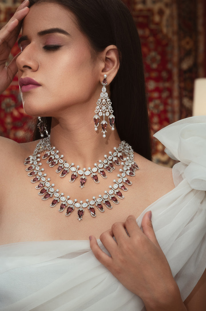 Poppy Red Necklace Set