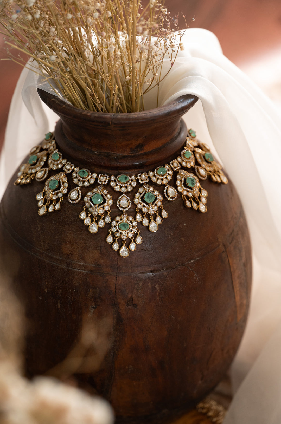Elara Polki Statement Necklace Set