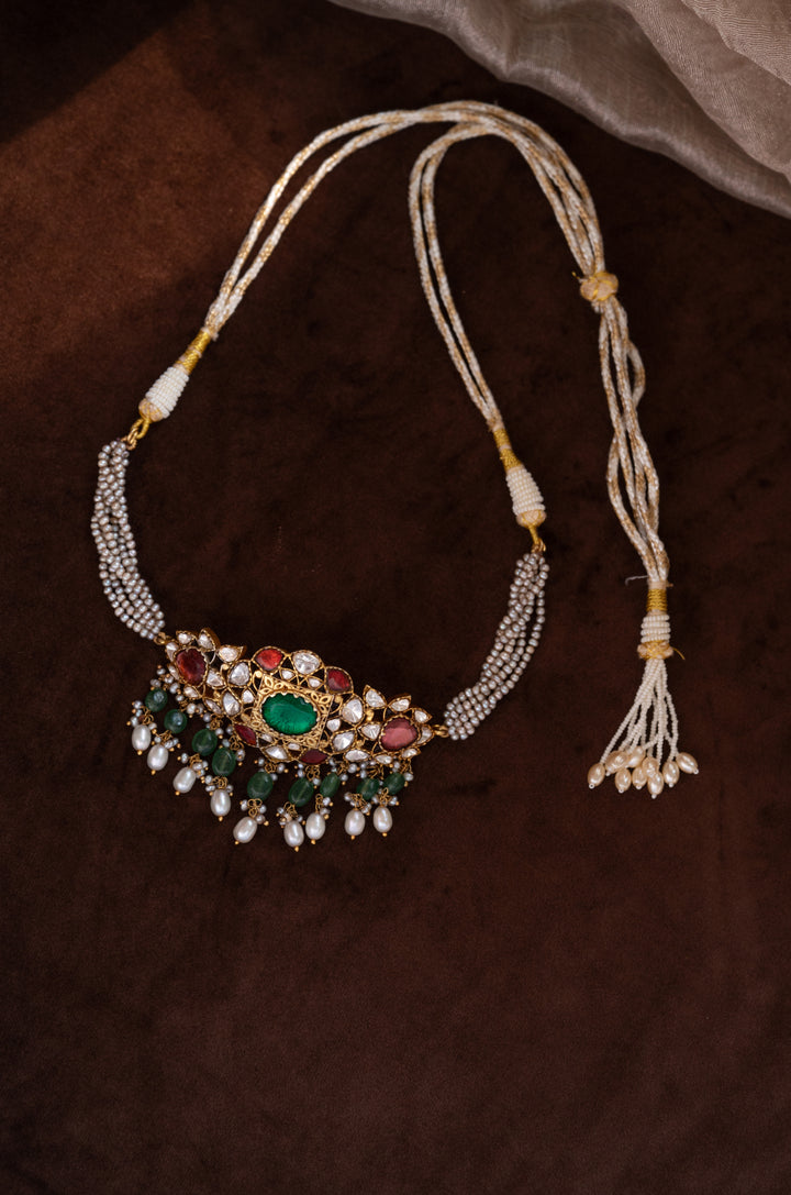 Jahnvi Polki Silver Necklace