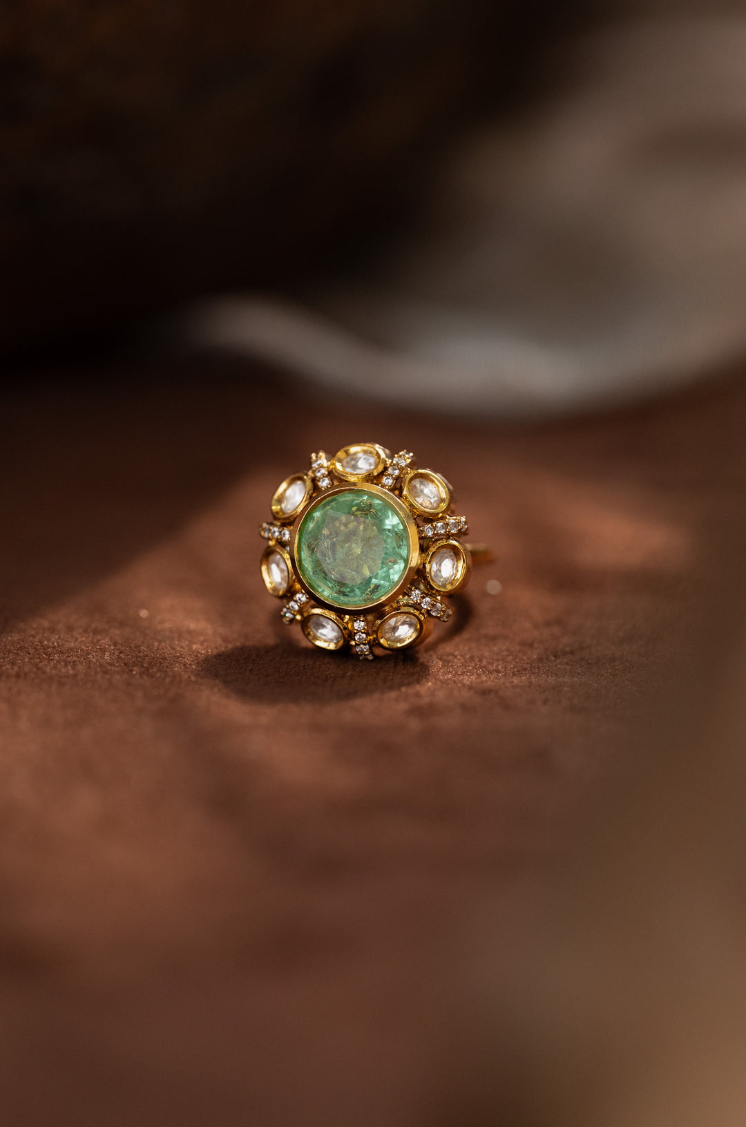 Rihana Mint Polki Ring