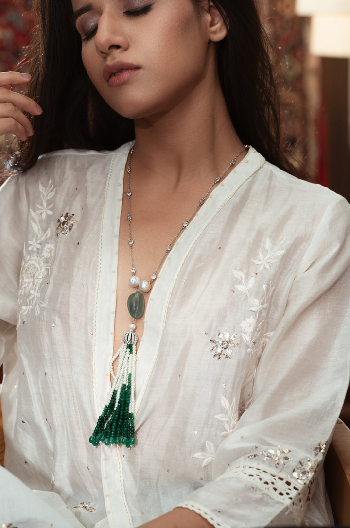 Gallen Green Tassel Necklace