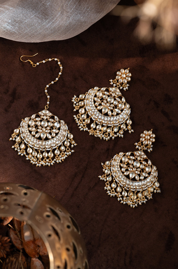 Aafreen Kundan Chandbali Earrings