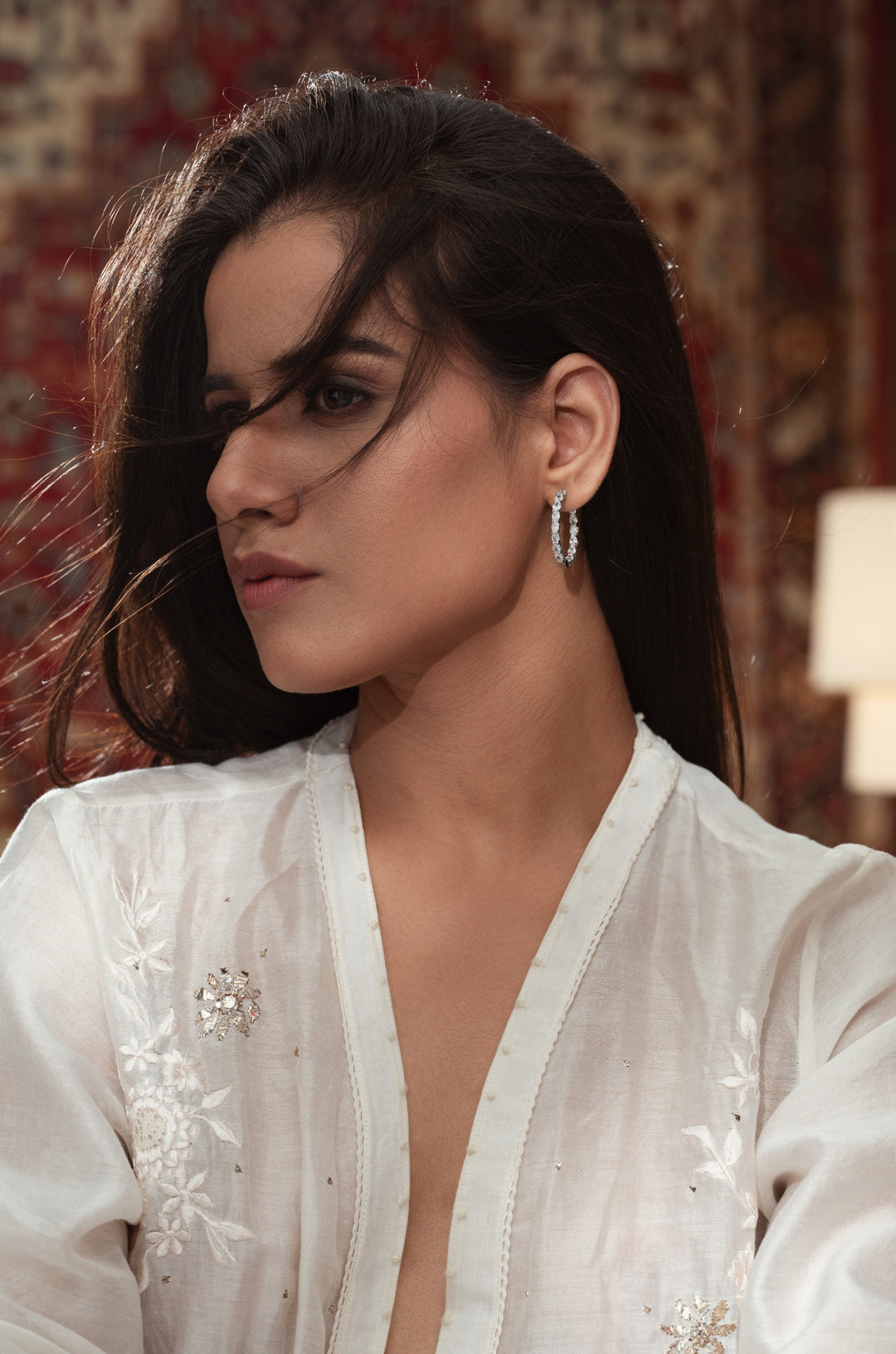 Claire Faux Diamond Hoops