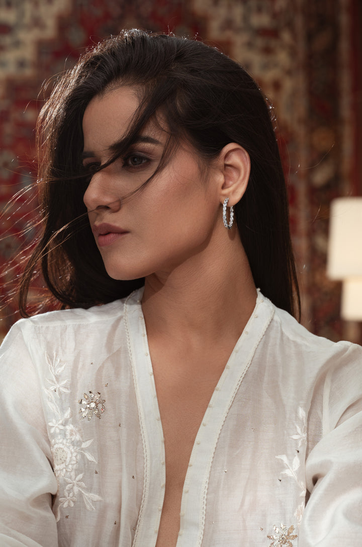 Claire Faux Diamond Hoops