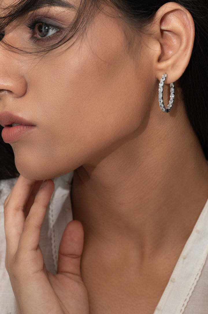 Claire Faux Diamond Hoops