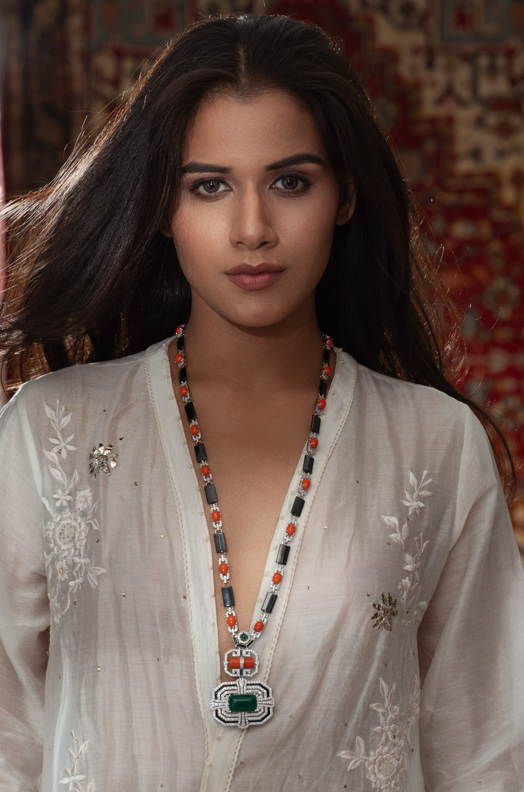 Luna Orange Pendant Necklace