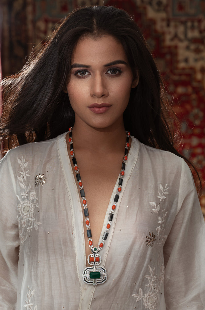 Luna Orange Pendant Necklace