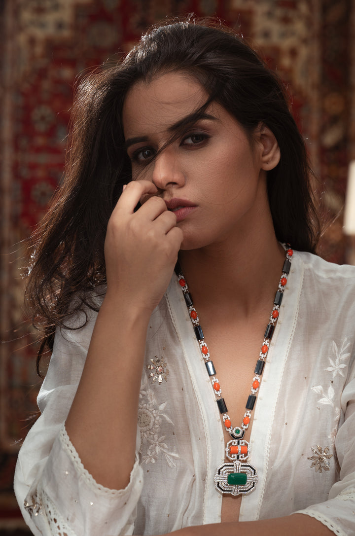 Luna Orange Pendant Necklace