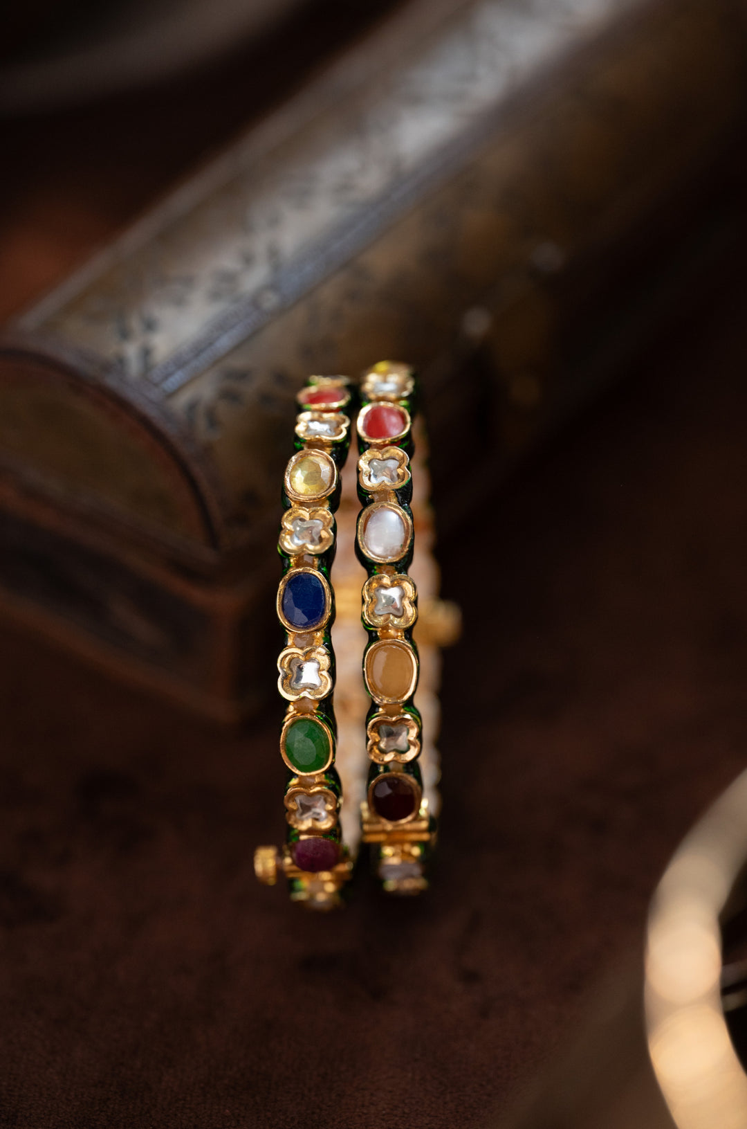 Sahiba Navrattan Kundan Bangles -