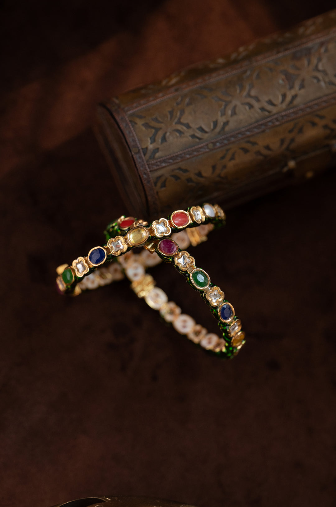 Sahiba Navrattan Kundan Bangles -