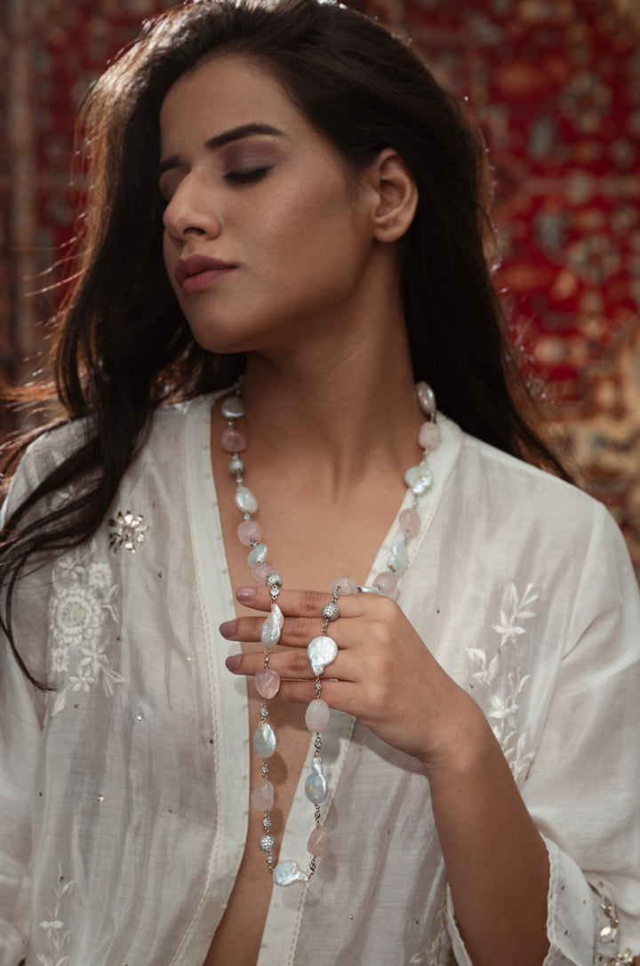 Hestia Pink Pearl Necklace