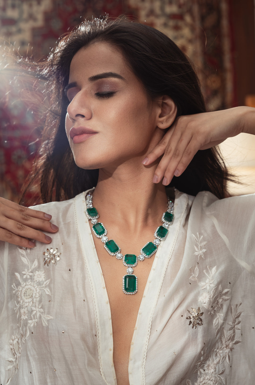 Sophie Green Faux Diamond Necklace Set