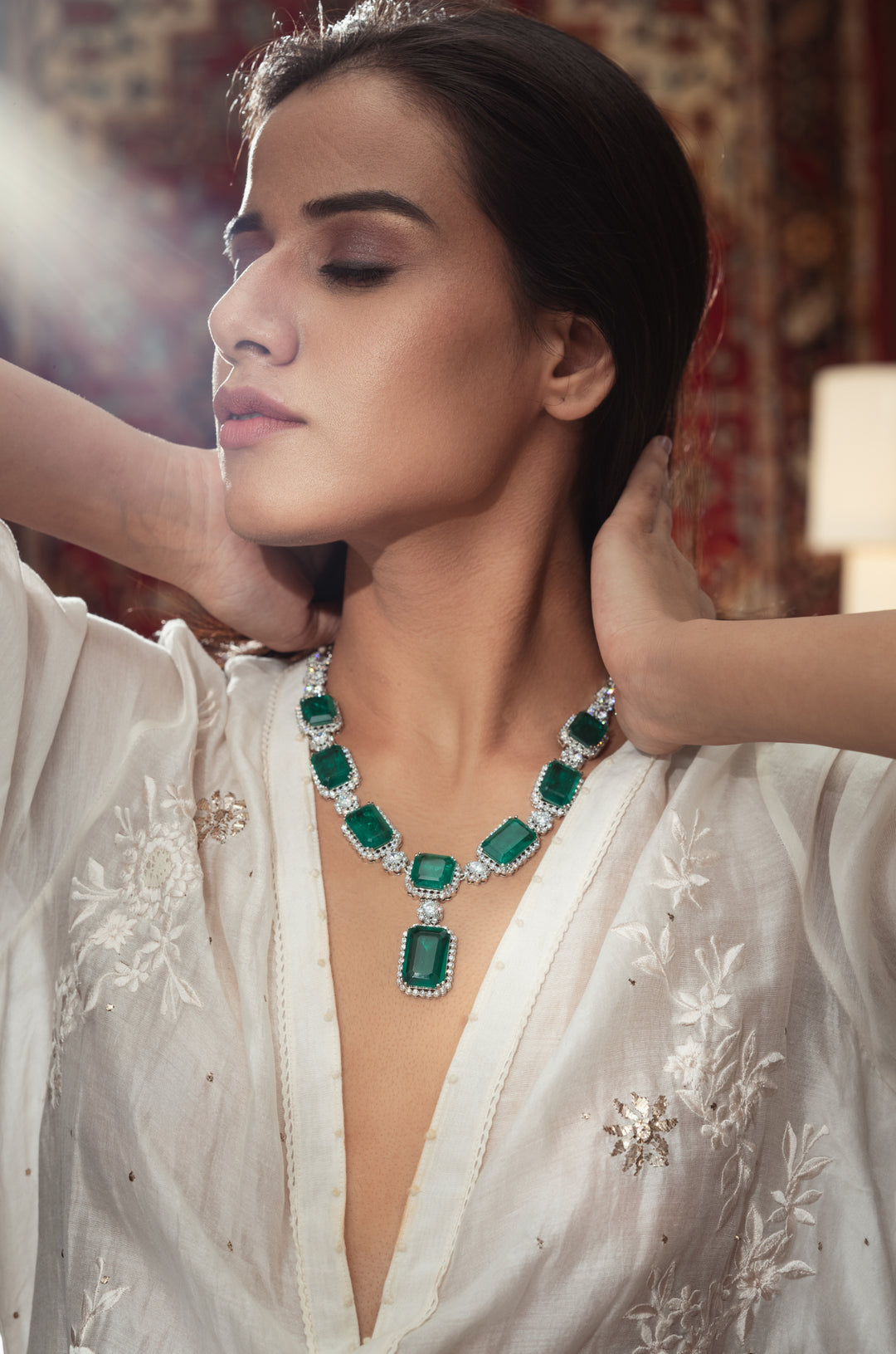 Sophie Green Faux Diamond Necklace Set