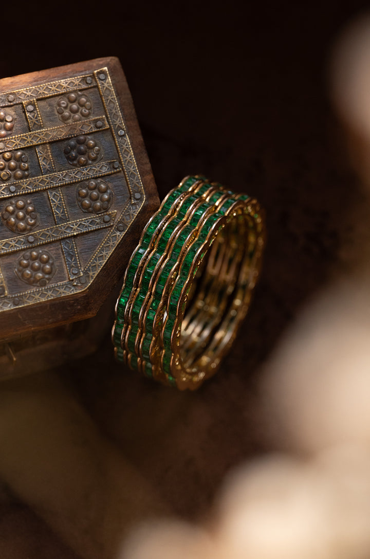 Iravati Green Bangles - Set of 4