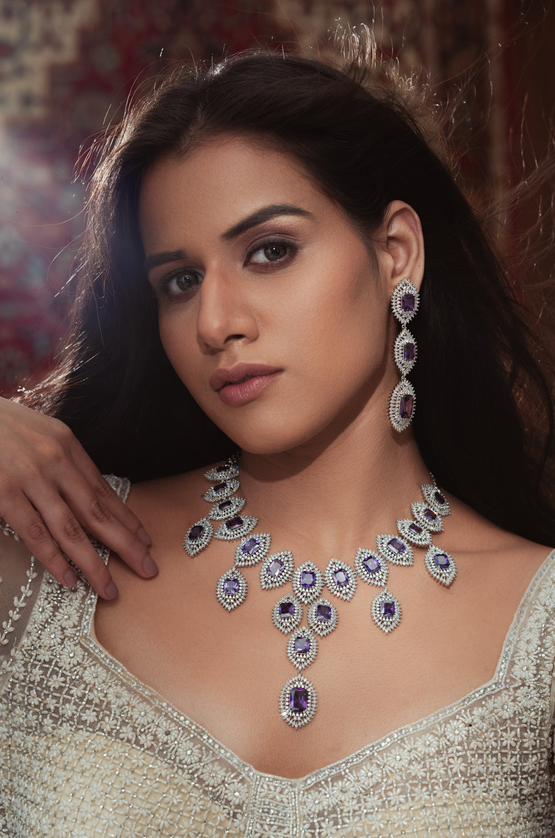 Apine Purple Necklace Set