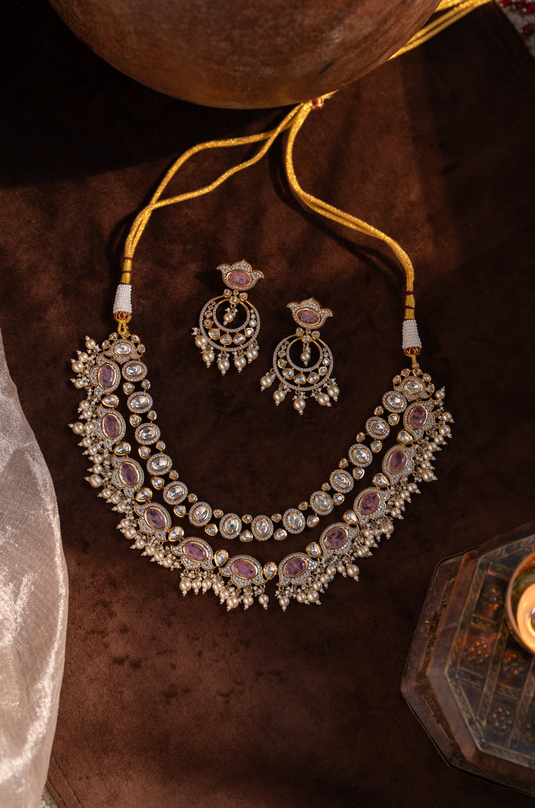 Twisha Polki Layered Necklace Set