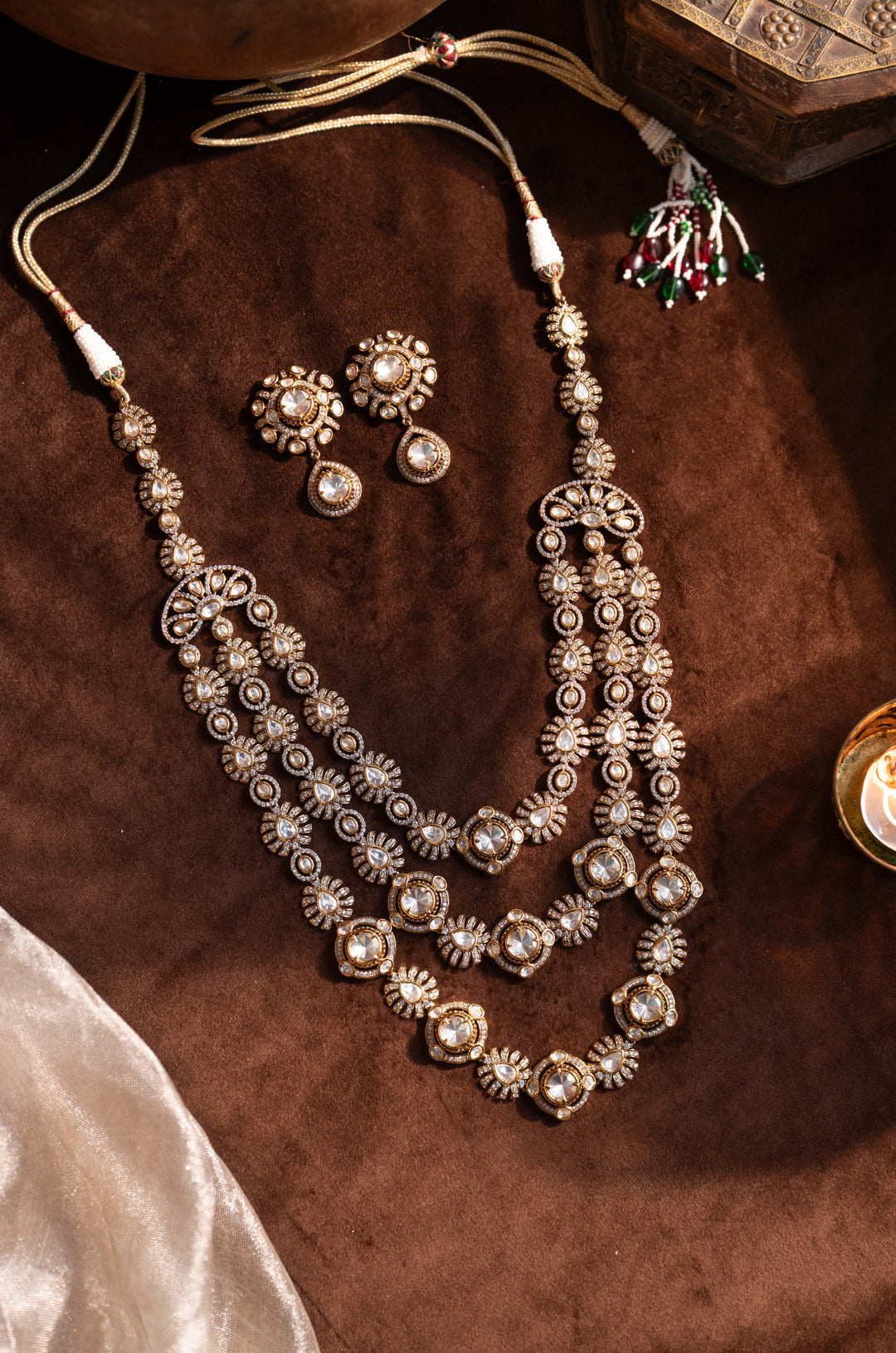 Yaalena Polki Layered Necklace Set
